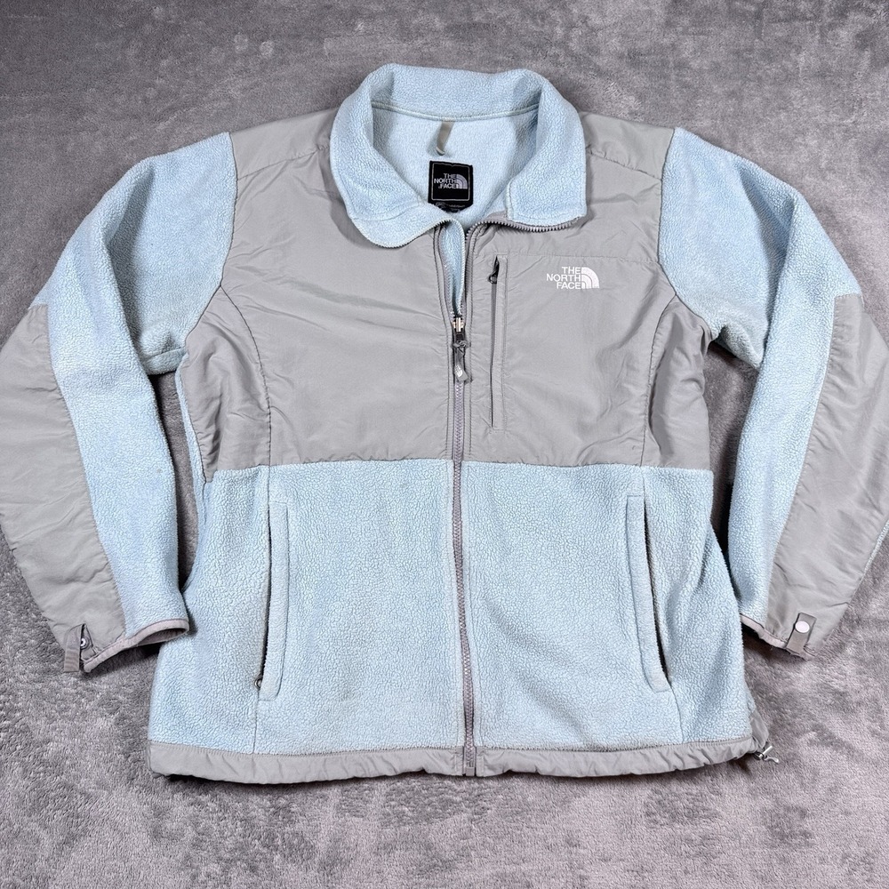 The North Face Jacket Womens XL Blue Gray Polartec Fleece Full Zip Pockets